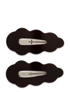 SUI AVA Wavy Bow Clip // 2 Pcs Brun