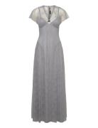 ROTATE Birger Christensen Lace Maxi V-Neck Dress Grå