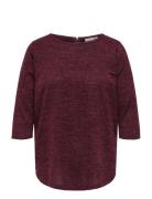ONLY Carmakoma Carmartha 3/4 Top Jrs Burgundy