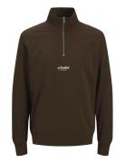 Jack & J S Jjesoho Sweat Quarter Zip Hn Noos Brun