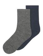 Name It Nkmwak Wo/Bl 2P Sock Svart