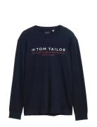 Tom Tailor Printed Longsleeve Marinblå
