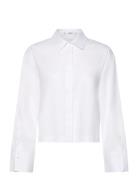 Mango Cropped Poplin Shirt Vit