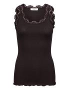 Rosemunde Rwbabette Silk Sl U-Neck Long Lace Brun