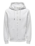 ONLY & SONS Onsceres Zip Thr. Hoodie Sweat Noos Grå