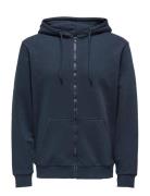 ONLY & SONS Onsceres Zip Thr. Hoodie Sweat Noos Marinblå
