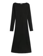 Tommy Hilfiger 5X2 Rib Flare Midi Dress Ls Svart