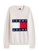 Tommy Jeans Tjm Reg Melange Flag Sweater Vit
