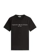 Tommy Hilfiger Reg Corp Logo C-Nk Ss Svart
