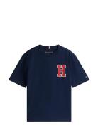 Tommy Hilfiger Varsity Front Back Print Tee Ss Marinblå