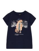 Ralph Lauren Kids Polo Bear Cotton Jersey Tee Marinblå