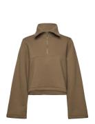 Casall Easy Half Zip Sweater Khaki Green