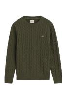 GANT Cotton Cable C-Neck Grön