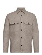 Jack & J S Jprrayle Melange Solid L/S Overshirt Sn Beige