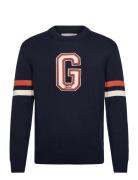 GANT Graphic Badge C-Neck Marinblå