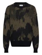 J. Lindeberg Nate Graphic Jacquard Knit Khaki Green