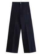 Lindex Trousers Denim Wide Crease Rin Marinblå