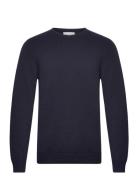 Davida Cashmere Man Chunky O-Neck Sweater Marinblå