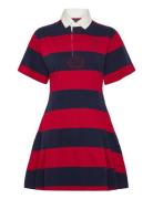 Polo Ralph Lauren Striped Cotton Jersey Rugby Dress Röd