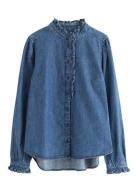 Lindex Blouse Leona Denim Blå