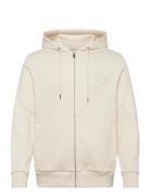 GANT Reg Tonal Shield Full Zip Hoodie Kräm
