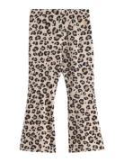 Lindex Leggings Flare Velour Aop Leo Beige