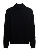 Superdry Jacob Cable Roll Neck Jumper Marinblå