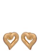 Syster P Puff Heart Earrings Gold Guld