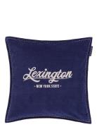 Lexington Home Logo Organic Cotton Velvet Pillow Cover Marinblå