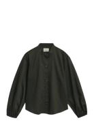 GANT Reg Cotton Satin Blouse Grön