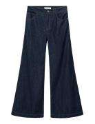 Mango Wide Leg Mid-Rise Jeans Marinblå