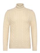 Superdry Jacob Cable Roll Neck Jumper Kräm