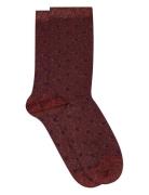 Mp Denmark Donna Glitter Socks Burgundy