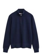 GANT Sacker Rib Half Zip Blå