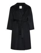Calvin Klein Hero Trench Coat-Dbl Face Wool - Svart