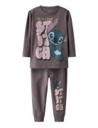 Name It Nmfolina Stitch Ls Nightset Wdi Brun