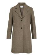Vila Viclaudia Button Coat - Noos Brun