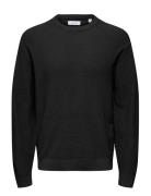 ONLY & SONS Onstony Ds 12 Ls Waffle Crew Knit Noos Svart