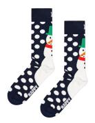 Happy Socks Jumbo Snowman Sock Marinblå